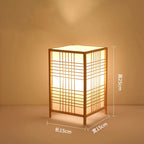 Lampe de bureau design Flora, modèle Croisillon 25 cm, tressage en bambou et dimensions