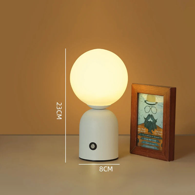 Lampe de bureau sans fil Foehn coloris blanc, hauteur 23 cm