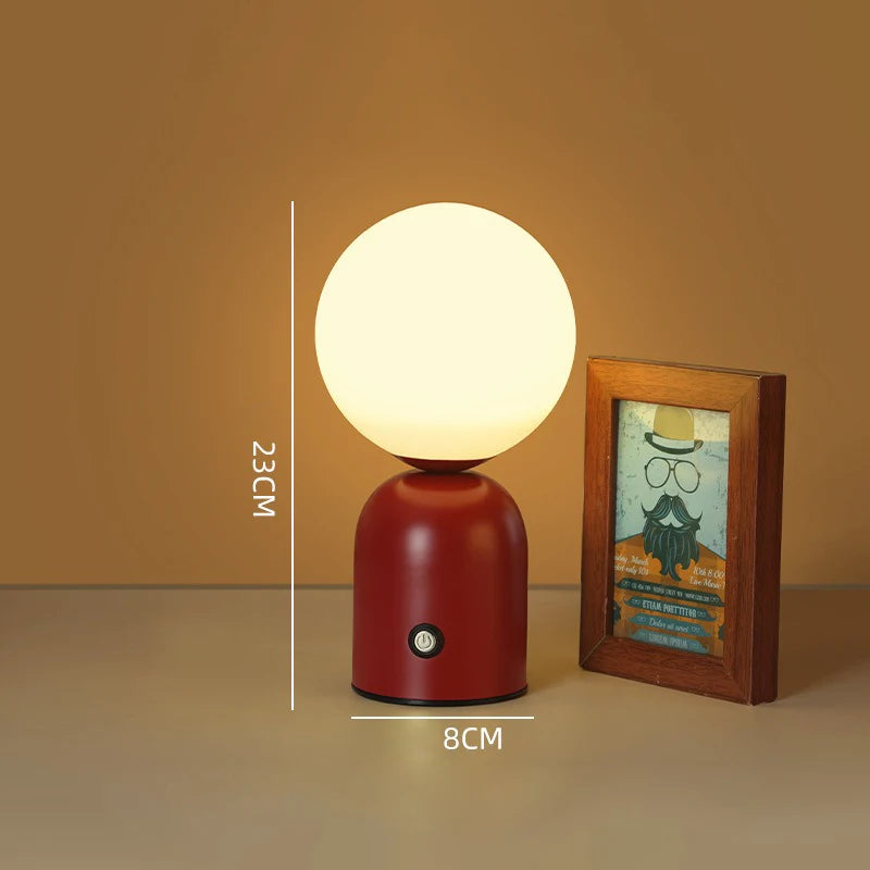 Lampe de bureau sans fil Foehn coloris rouge, hauteur 23 cm