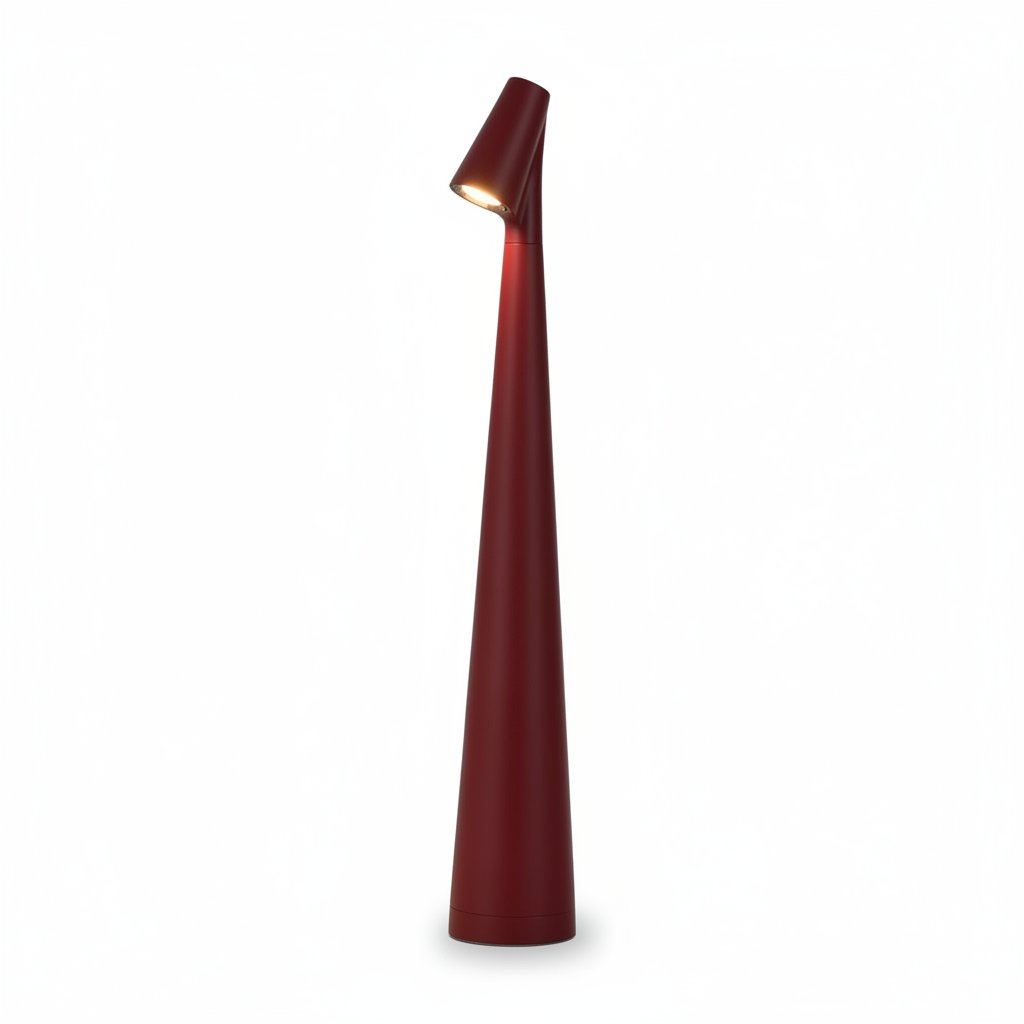 Lampe de bureau design Ambra bordeaux, packshot fond blanc