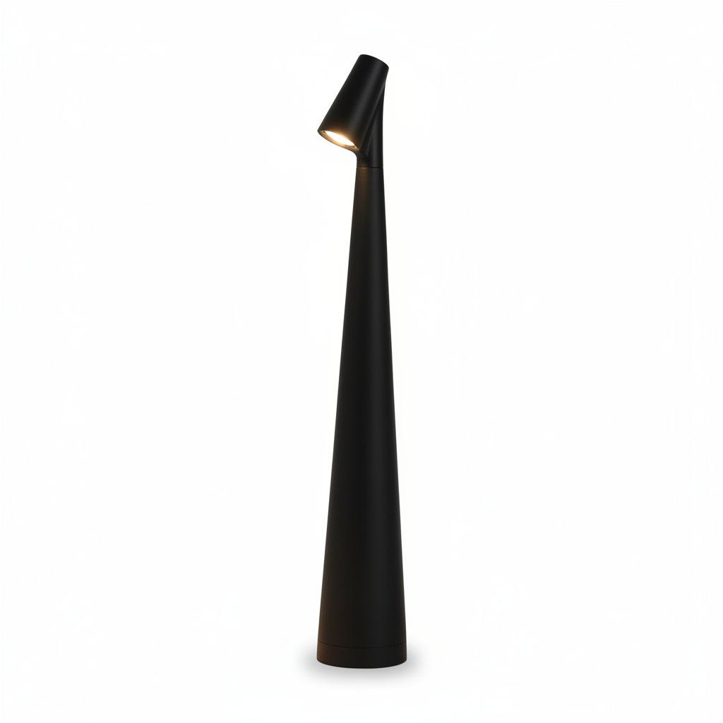 Lampe de bureau design Ambra noire, packshot fond blanc