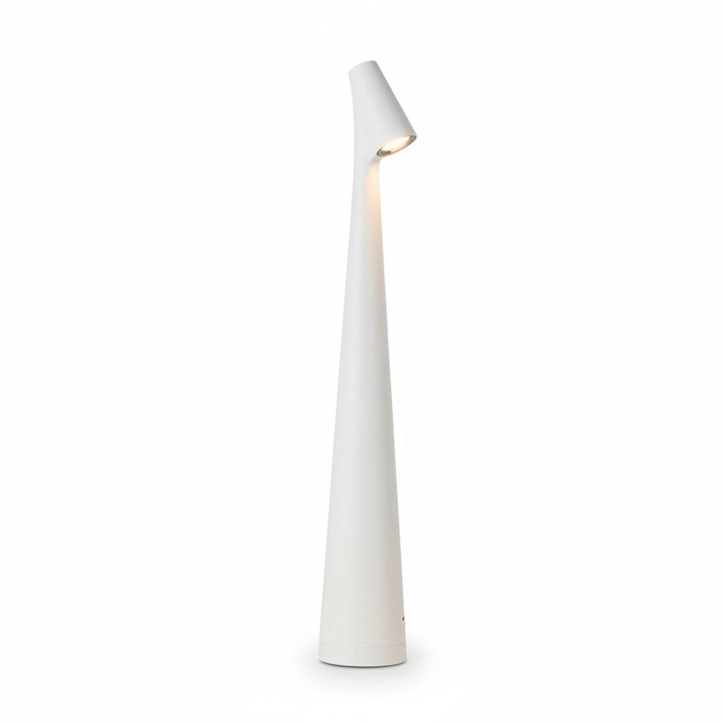 Lampe de bureau design Ambra blanche, packshot fond blanc