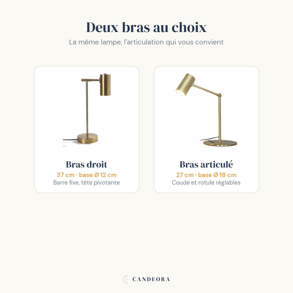Auria en deux bras au choix : droit 37 cm ou articulé 27 cm