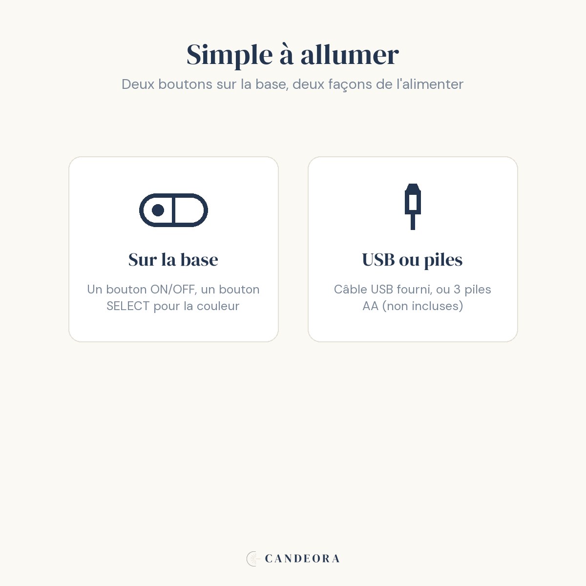 Veilleuse méduse Lagon : commande sur la base, alimentation par câble USB ou piles