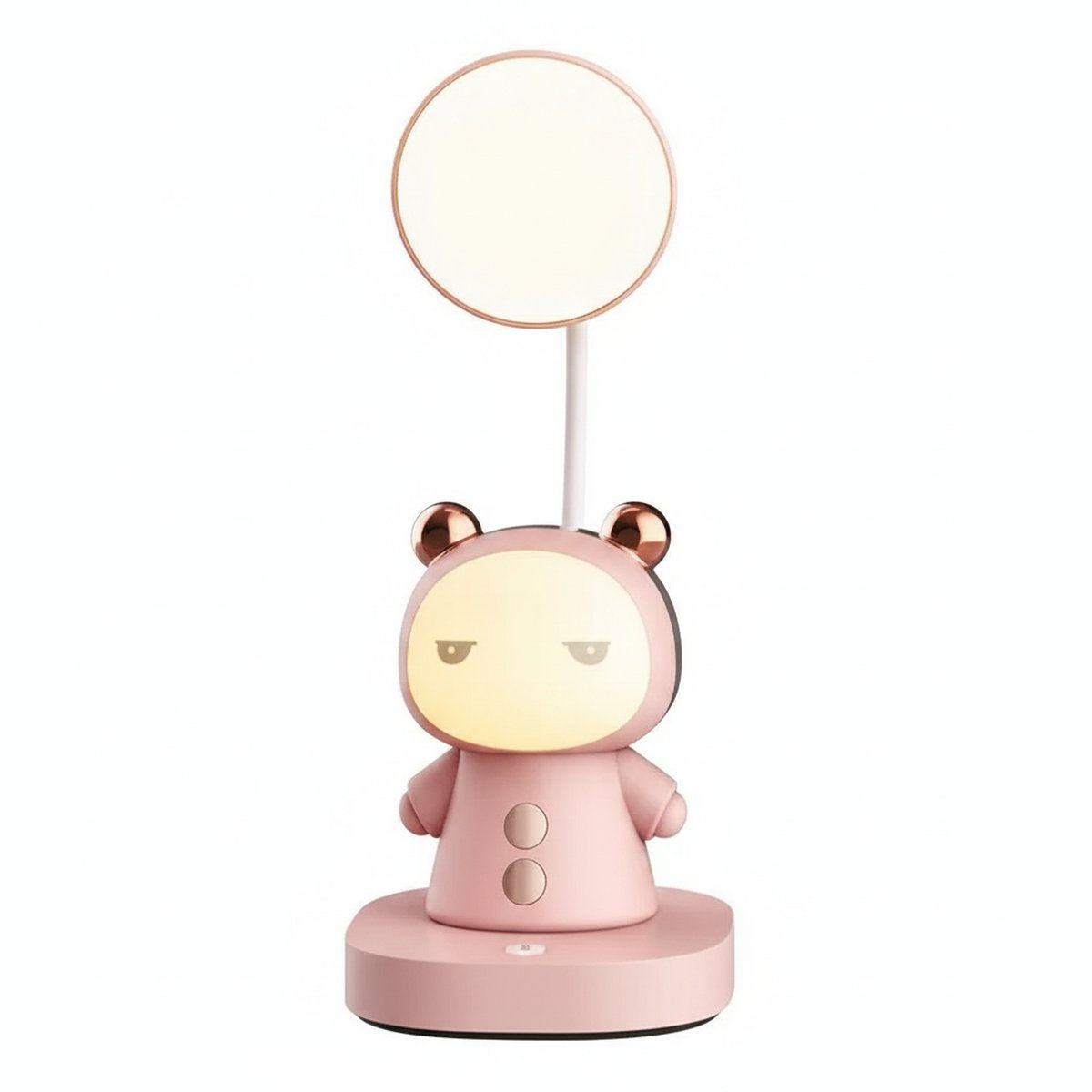 Veilleuse lampe de bureau enfant Câlin, coloris rose, sur fond blanc