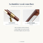L'articulation en laiton et la LED linéaire intégrée de la lampe Linéa Candeora