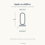 Infographie Opale : dimensions, anneau 9,5 x 33 cm sur socle de 9,8 cm