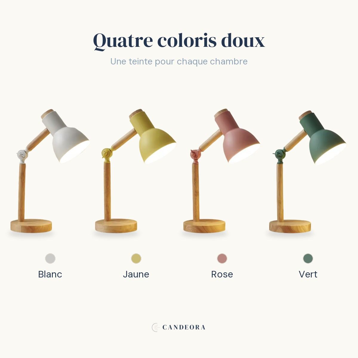 Lampe Boréal en quatre coloris : Blanc, Jaune, Rose et Vert — Candeora