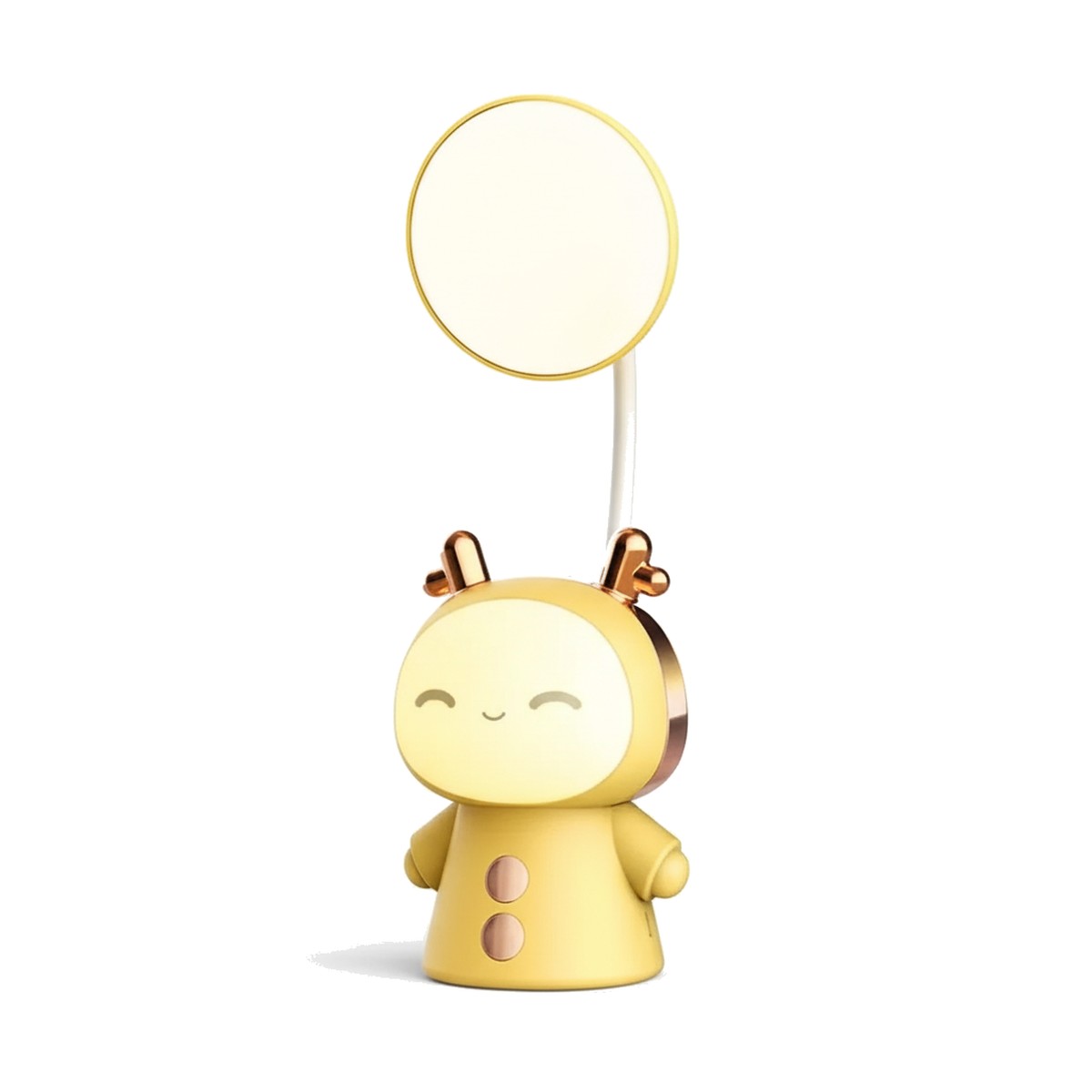 Veilleuse lampe de bureau enfant Câlin, coloris jaune, sur fond blanc