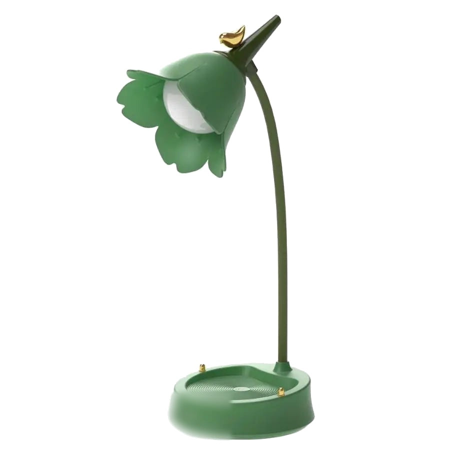 Lampe de bureau enfant Fleurette verte, packshot fond blanc mesuré