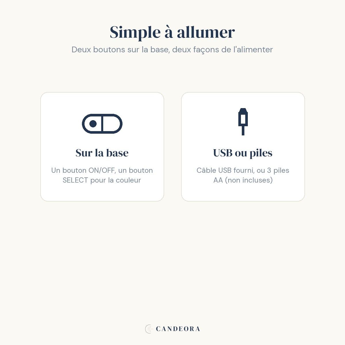 Veilleuse méduse Lagon : commande sur la base, alimentation par câble USB ou piles