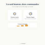 Infographie de la commande tactile de la veilleuse en bois Pilou