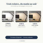 Trois teintes de la lampe Méridien : blanc froid, blanc neutre, lueur chaude