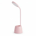 Lampe de bureau LED flexible Andromède rose, packshot fond blanc