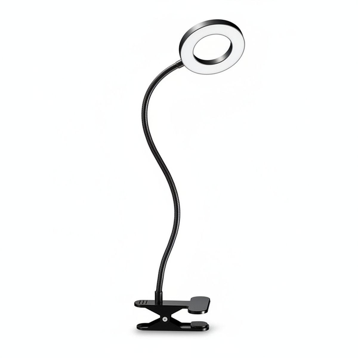 Lampe de bureau LED à pince Véga Candeora sur fond blanc