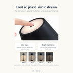 La commande tactile sur le dessus de la lampe Alizé Candeora et sa gradation continue