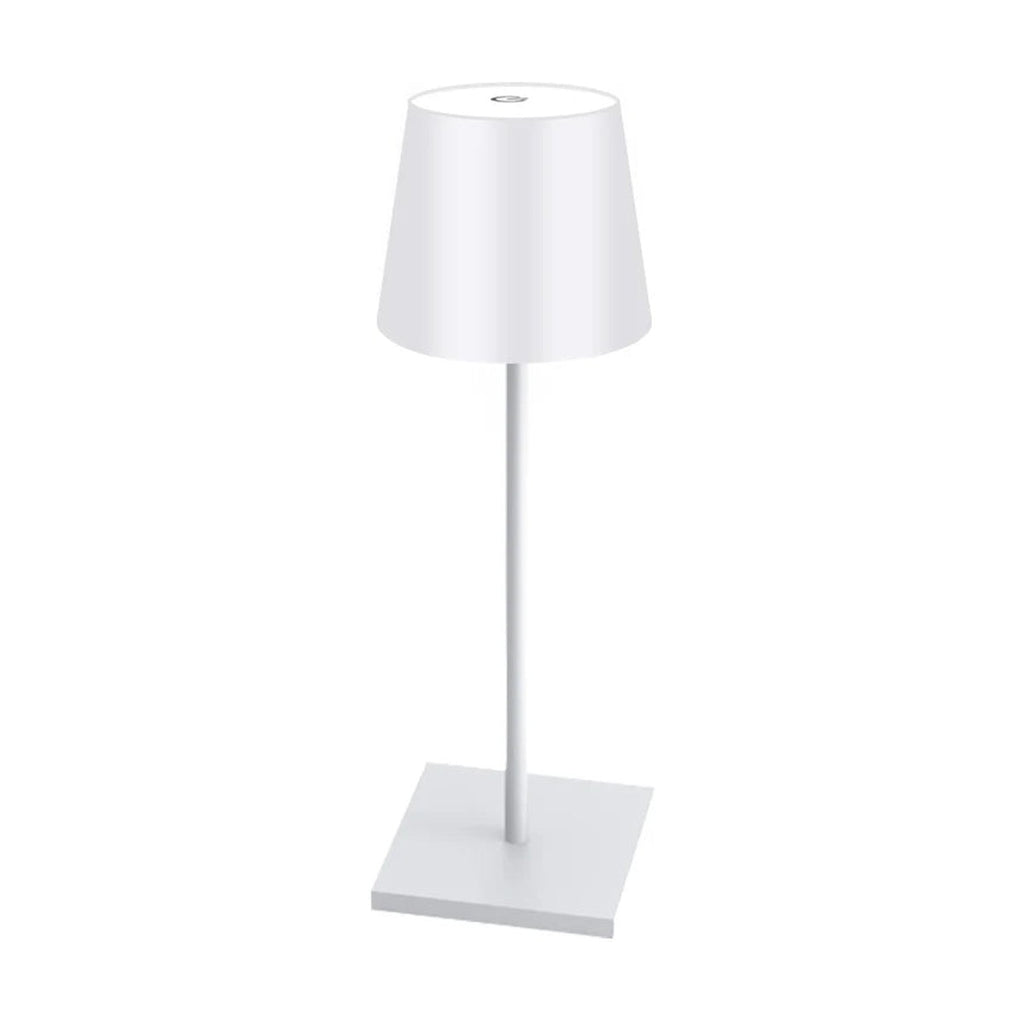 Lampe de bureau sans fil Alizé Candeora en finition blanche, sur fond blanc