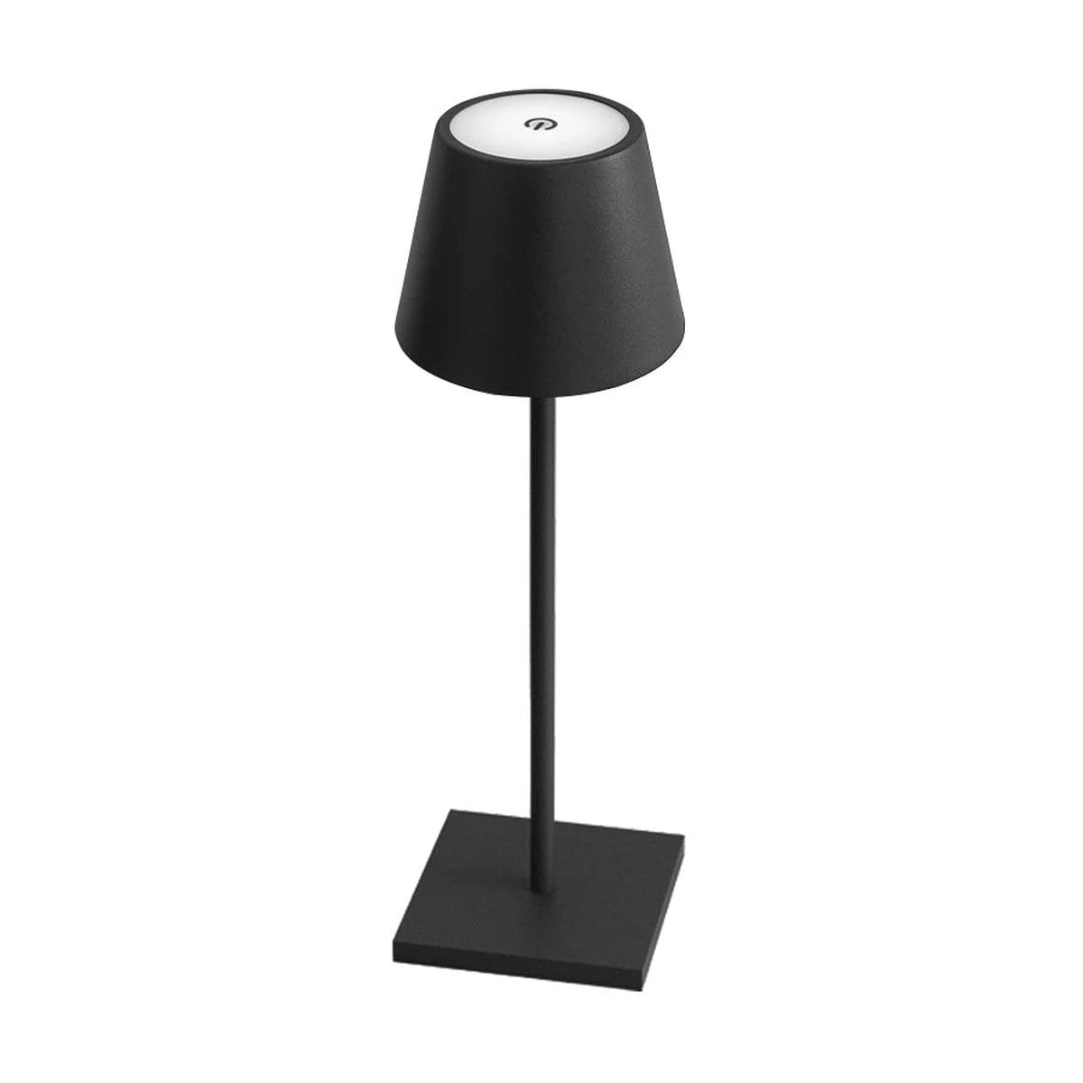 Lampe de bureau sans fil Alizé Candeora en finition noire, sur fond blanc