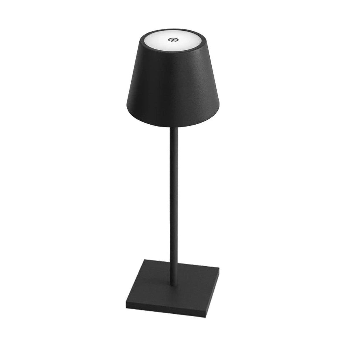 Lampe de bureau sans fil Alizé Candeora en finition noire, sur fond blanc