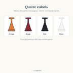 Infographie Lampe de bureau sans fil Autan, les quatre coloris disponibles