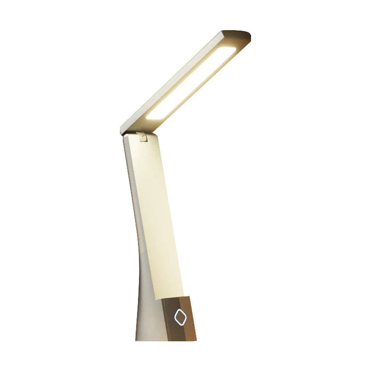Lampe de bureau sans fil pliable Brise Candeora en finition gris taupe, sur fond blanc