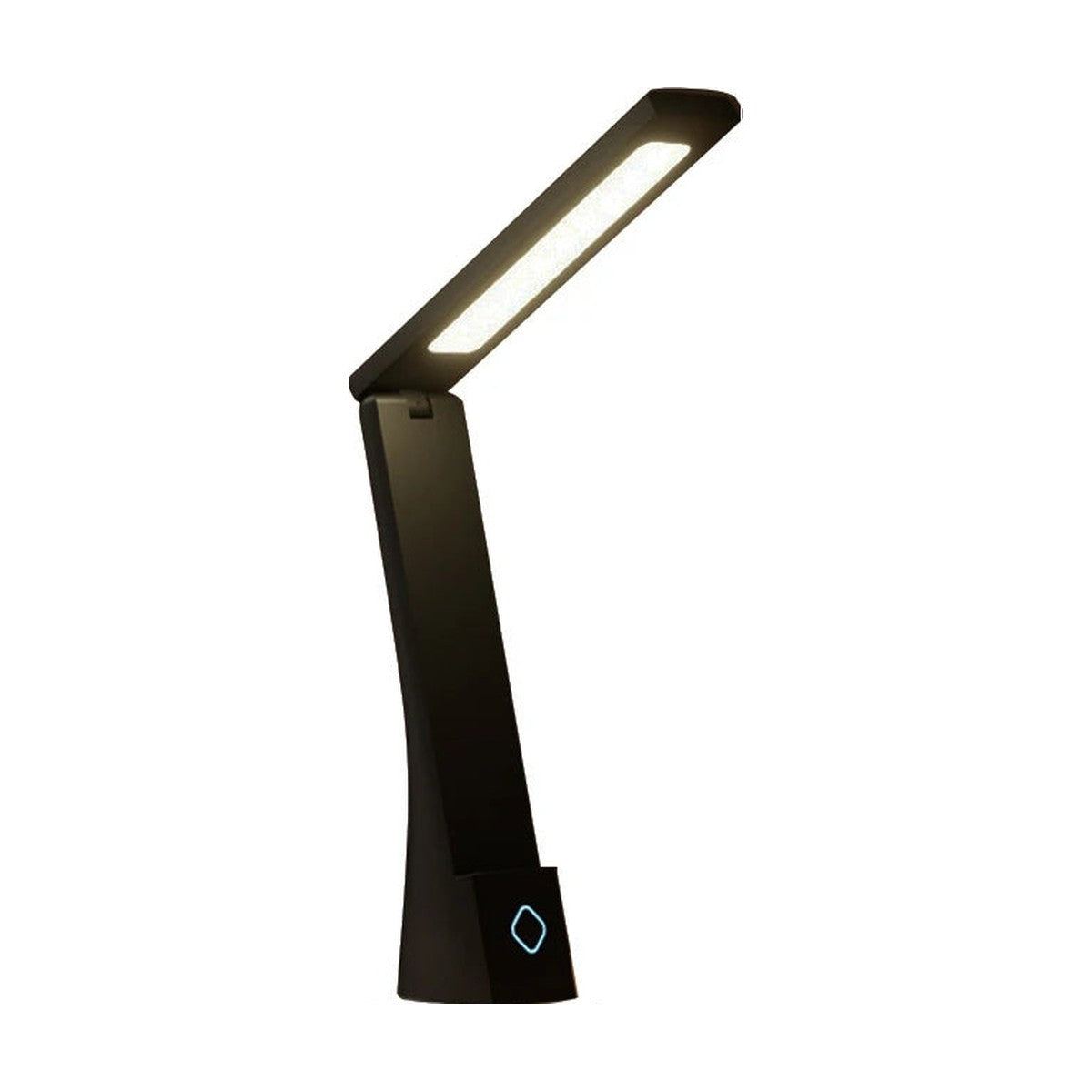 Lampe de bureau sans fil pliable Brise Candeora en finition noire, sur fond blanc