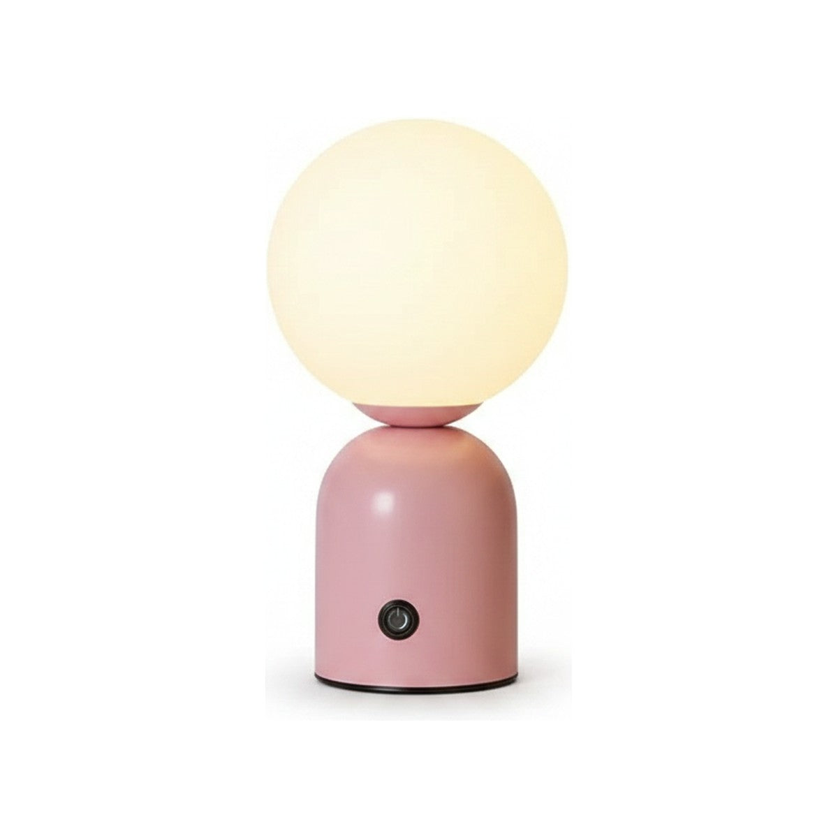 Lampe de bureau sans fil Foehn coloris rose sur fond blanc