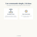 Infographie Ponant : allumage direct depuis la base, lumière blanc chaud tamisée