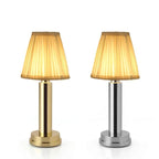 Lampe de bureau sans fil Ponant, finitions dorée et argentée côte à côte