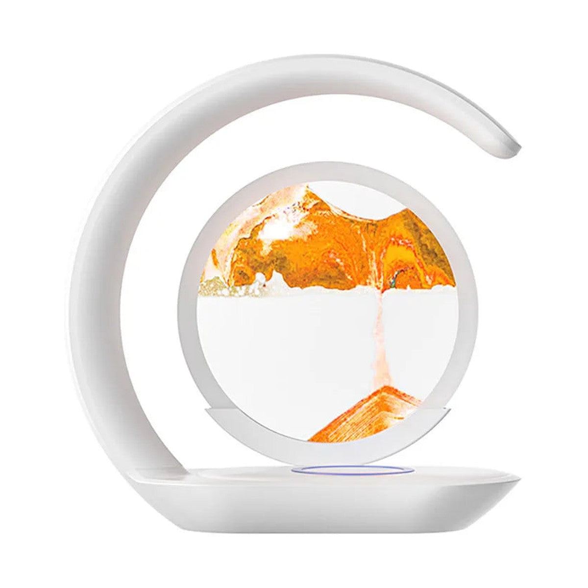 Lampe de bureau sans fil Sirocco Candeora en finition sable ambré, sur fond blanc
