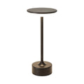 Lampe de bureau sans fil Zéphyr, finition noire - colonne en métal et disque lumineux, sur fond blanc.