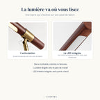 L'articulation en laiton et la LED linéaire intégrée de la lampe Linéa Candeora