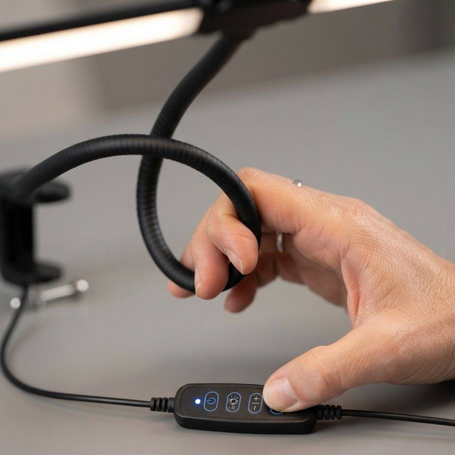 Réglage du col flexible et du boîtier de commande de la lampe Orion