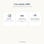 Commande tactile sur le dessus : allumer, changer les 3 teintes, régler l'intensité.