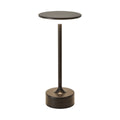 Lampe de bureau sans fil Zéphyr, finition noire - colonne en métal et disque lumineux, sur fond blanc.